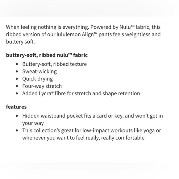 🍋Lululemon Align Ribbed High-Rise Pant 28" Size 8 Dark Brown Java?? W5EU7S🍋 - Picture 15 of 15